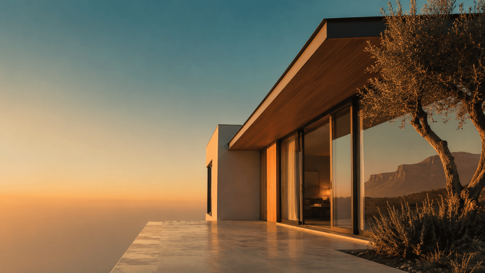 Contemporary Cape Town home at golden hour